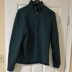Nautica Green Zip Up Sweater High Collar Knit